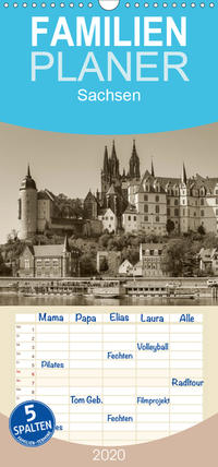 Sachsen - Familienplaner hoch (Wandkalender 2020 , 21 cm x 45 cm, hoch)