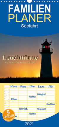 Leuchttürme - maritime Wegweiser weltweit - Familienplaner hoch (Wandkalender 2021 , 21 cm x 45 cm, hoch)