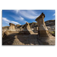 Premium Textil-Leinwand 1200 x 800 cm Quer-Format Hoodoos bei Drumheller | Wandbild, HD-Bild auf Keilrahmen, Fertigbild auf hochwertigem Vlies, Leinwanddruck von Roland Brack