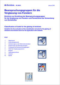 ift-Richtlinie VE-06/1 - Beanspruchungsgruppen für die Verglasung von Fenstern.