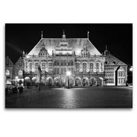 Premium Textil-Leinwand 120 x 80 cm Quer-Format Bremen. Rathaus, 1405-1410 errichtet, im 17. Jh. mit einer Fassade im Stil der Weser-Renaissance versehen | Wandbild, HD-Bild auf Keilrahmen, Fertigbild auf hochwertigem Vlies, Leinwanddruck von Paul Michalzik