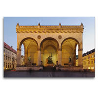 Premium Textil-Leinwand 120 x 80 cm Quer-Format Feldherrnhalle in München | Wandbild, HD-Bild auf Keilrahmen, Fertigbild auf hochwertigem Vlies, Leinwanddruck von Berthold Werner