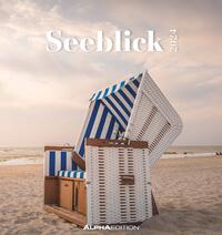 Seeblick 2024 - Postkartenkalender 16x17 cm - Sea View - zum Aufstellen oder Aufhängen - Monatskalendarium - Gadget - Mitbringsel - Alpha Edition