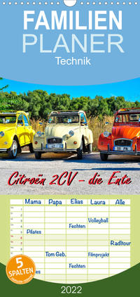 Familienplaner Citroën 2CV - die Ente (Wandkalender 2022 , 21 cm x 45 cm, hoch)