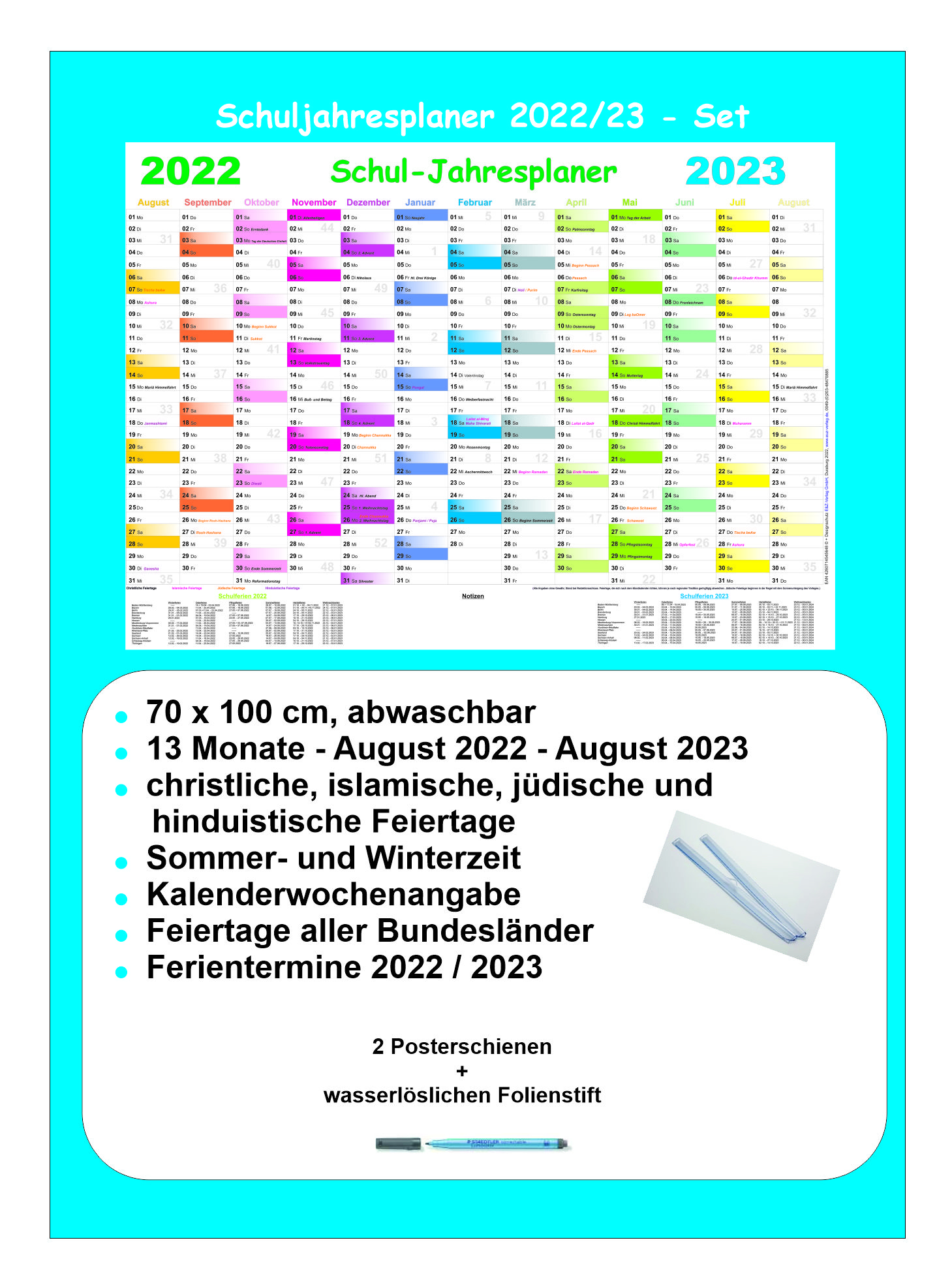 Schul-Jahresplaner 2022/2023-Set