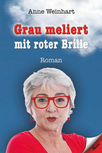 Grau meliert mit roter Brille