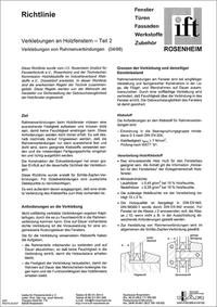 ift-Richtlinie - Verklebungen an Holzfenstern - Teil 2: Verklebungen von Rahmenverbindungen