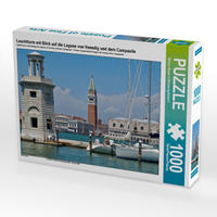 CALVENDO Puzzle Leuchtturm mit Blick auf die Lagune von Venedig und dem Campanile 1000 Teile Lege-Größe 64 x 48 cm Foto-Puzzle Bild von Marion Meyer © Stimmungsbilder1