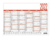 Arbeitstagekalender 2022 - A5 (21 x 14,8 cm) - 6 Monate auf 1 Seite - Tafelkalender - Plakatkalender - Jahresplaner - 904-0000