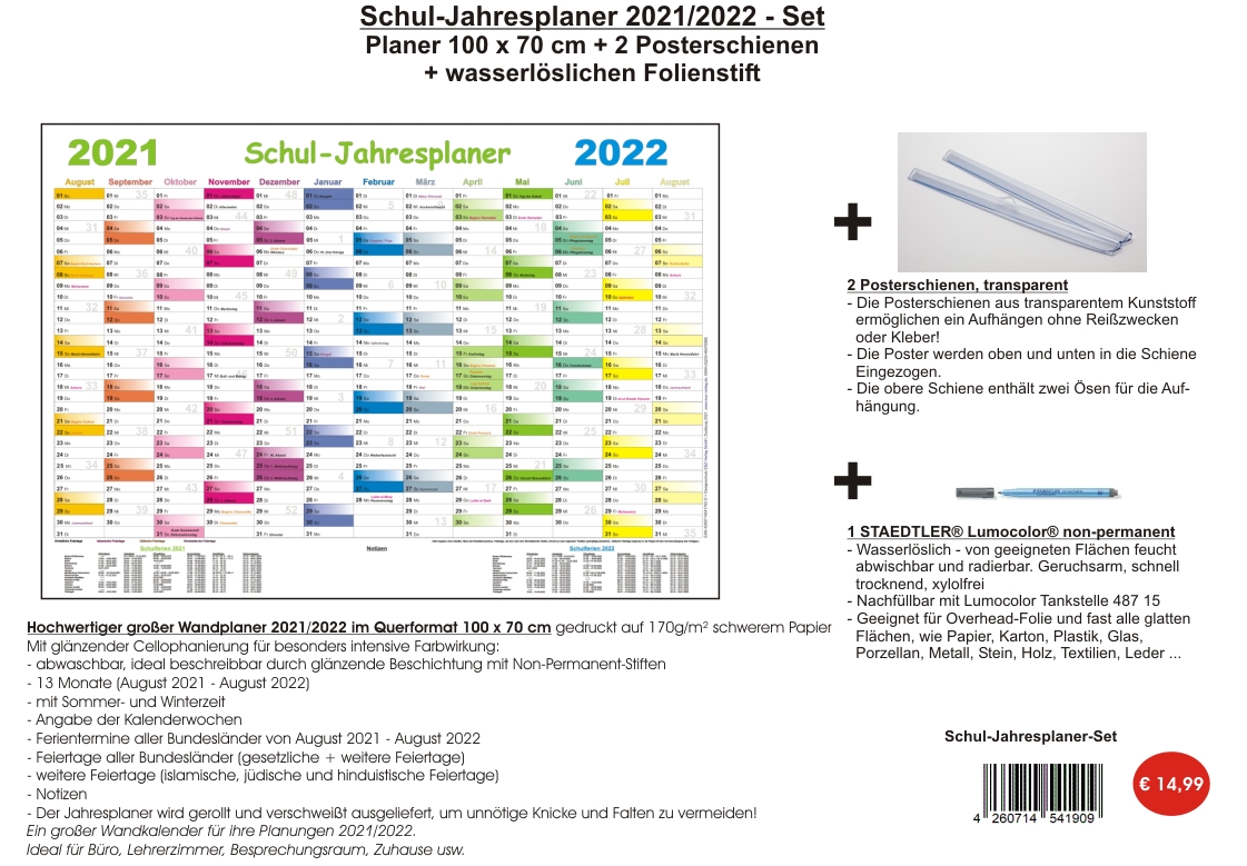 Schul-Jahresplaner 2021/2022-Set