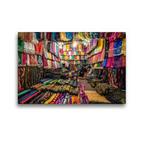 Premium Textil-Leinwand 45 x 30 cm Quer-Format Stoff-Händler im Basar von Schiras | Wandbild, HD-Bild auf Keilrahmen, Fertigbild auf hochwertigem Vlies, Leinwanddruck von Daniel Ricardo Gonzalez Photography