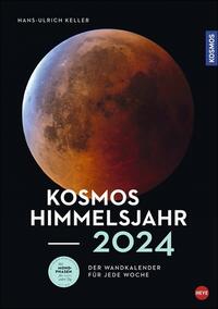 Kosmos Himmelsjahr Wochenkalender 2024. Ein Best-of faszinierender Aufnahmen aus dem Sternenhimmel: Foto-Kalender mit Mondphasen und weiteren astronomischen Daten rund um Sonne, Weltall und Planeten