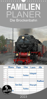 Familienplaner Die Brockenbahn (Wandkalender 2023 , 21 cm x 45 cm, hoch)