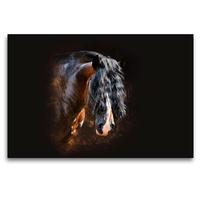 Premium Textil-Leinwand 120 x 80 cm Quer-Format Shirehorse Luis | Wandbild, HD-Bild auf Keilrahmen, Fertigbild auf hochwertigem Vlies, Leinwanddruck von Nicole Bleck