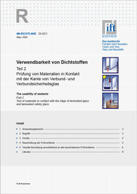 ift-Richtlinie DI-02/1 - Verwendbarkeit von Dichtstoffen Teil 2