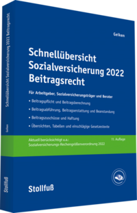 Schnellübersicht Sozialversicherung 2022 Beitragsrecht