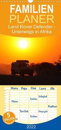 Land Rover Defender - Unterwegs in Afrika - Familienplaner hoch (Wandkalender 2022 , 21 cm x 45 cm, hoch)