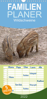 Familienplaner Wildschweine (Wandkalender 2022 , 21 cm x 45 cm, hoch)