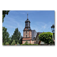 Premium Textil-Leinwand 90 x 60 cm Quer-Format Evangelische Kirche | Wandbild, HD-Bild auf Keilrahmen, Fertigbild auf hochwertigem Vlies, Leinwanddruck von Petrus Bodenstaff