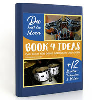 BOOK 4 IDEAS modern | Schlagzeug onstage -, Notizbuch, Bullet Journal mit Kreativitätstechniken und Bildern, DIN A5