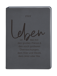 Terminplaner Lederlook A6 "Schwarz" 2022