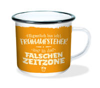 Trötsch Emaille Becher Falsche Zeitzone