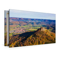 Premium Textil-Leinwand 1200 x 800 cm Quer-Format Burg Hohenzollern auf der Vogelperspektive | Wandbild, HD-Bild auf Keilrahmen, Fertigbild auf hochwertigem Vlies, Leinwanddruck von Werner Dieterich