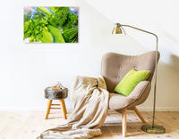 Premium Textil-Leinwand 750 x 500 cm Quer-Format Kräuterreigen | Wandbild, HD-Bild auf Keilrahmen, Fertigbild auf hochwertigem Vlies, Leinwanddruck von Hanna Wagner