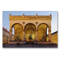 Premium Textil-Leinwand 90 x 60 cm Quer-Format Feldherrnhalle in München | Wandbild, HD-Bild auf Keilrahmen, Fertigbild auf hochwertigem Vlies, Leinwanddruck von Berthold Werner