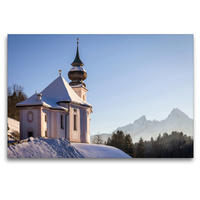 Premium Textil-Leinwand 120 x 80 cm Quer-Format Wallfahrtskirche Maria Gern bei Berchtesgaden in Oberbayern | Wandbild, HD-Bild auf Keilrahmen, Fertigbild auf hochwertigem Vlies, Leinwanddruck von Christian Müringer