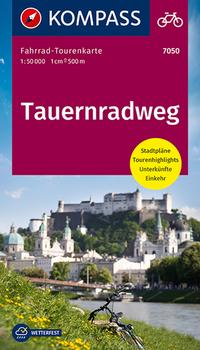 KOMPASS Fahrrad-Tourenkarte Tauernradweg, von Krimml bis Passau 1:50.000