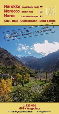 L11: Asni - Imlil - Oukaïmeden - Setti-Fatma 1:120.000 + Wanderkarte Toubkal & Lac d`Ifni 1:62.000+ GPS-Waypoints