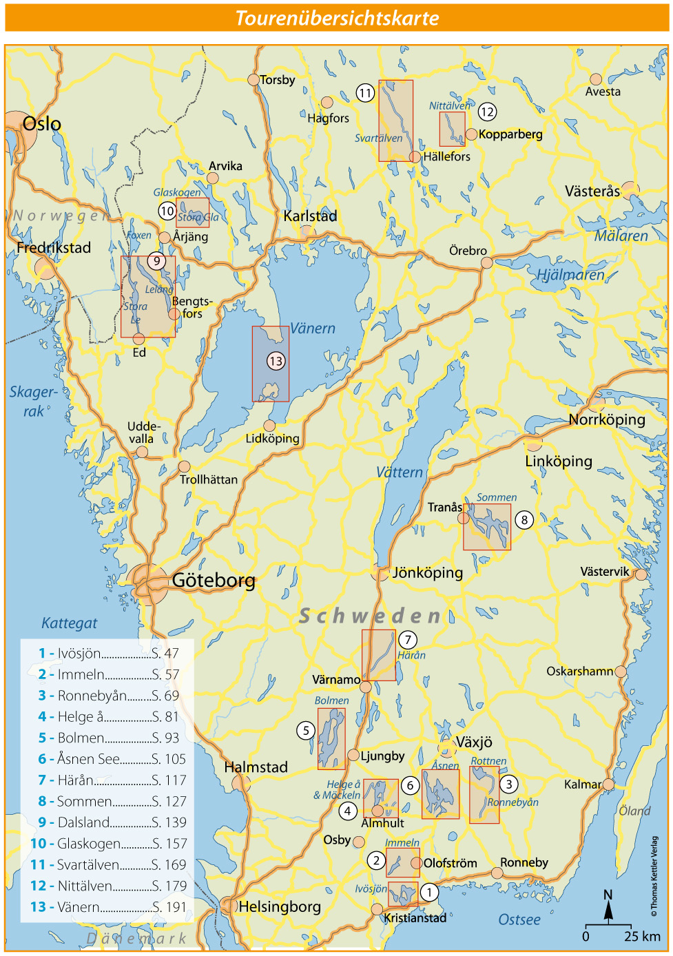 Kanu Kompass Südschweden