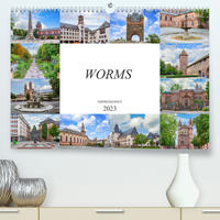 Worms Impressionen (Premium, hochwertiger DIN A2 Wandkalender 2023, Kunstdruck in Hochglanz)