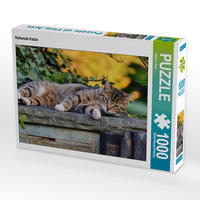 CALVENDO Puzzle Ruhende Katze 1000 Teile Lege-Größe 64 x 48 cm Foto-Puzzle Bild von Sabine Löwer