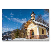 Premium Textil-Leinwand 90 x 60 cm Quer-Format Kapelle "Am Lockstein" oberhalb von Berchtesgaden in Oberbayern | Wandbild, HD-Bild auf Keilrahmen, Fertigbild auf hochwertigem Vlies, Leinwanddruck von Christian Müringer