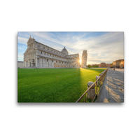 Premium Textil-Leinwand 45 x 30 cm Quer-Format Sonnenaufgang in Pisa | Wandbild, HD-Bild auf Keilrahmen, Fertigbild auf hochwertigem Vlies, Leinwanddruck von Michael Valjak