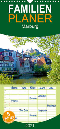 Marburg 2021 - Familienplaner hoch (Wandkalender 2021 , 21 cm x 45 cm, hoch)