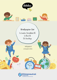 Liniertes Briefpapier-Set für Schulkinder zur Einschulung für Mädchen/ Jungen