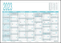 Arbeitstagekalender 2023 - A4 (29,7 x 21 cm) - 7 Monate auf 1 Seite - Tafelkalender - Plakatkalender - Jahresplaner - 909-0000