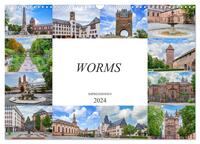 Worms Impressionen (Wandkalender 2024 DIN A3 quer), CALVENDO Monatskalender