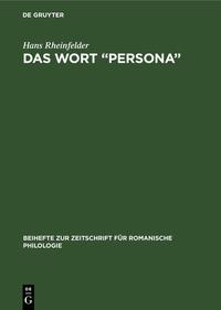 Das Wort “Persona”