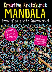 Kreative Kratzkunst: Mandala: Set mit 10 Kratzbildern, Anleitungsbuch und Holzstift