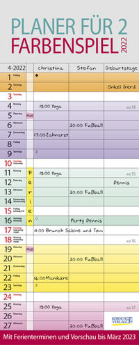 Farbenspiel - Planer für 2 2022