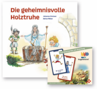 Basisset Buch "Die geheimnisvolle Holztruhe" und Charakterkarten