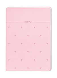 Terminplaner Lederlook 2024 Rosa