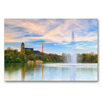 Premium Textil-Leinwand 90 x 60 cm Quer-Format Chemnitz - Stadt und Natur | Wandbild, HD-Bild auf Keilrahmen, Fertigbild auf hochwertigem Vlies, Leinwanddruck von Daniela Beyer (Moqui(