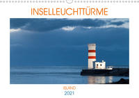 Inselleuchttürme Island (Wandkalender 2021 DIN A3 quer)