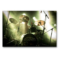 Premium Textil-Leinwand 90 x 60 cm Quer-Format Hell Drummer - Schlagzeug Action | Wandbild, HD-Bild auf Keilrahmen, Fertigbild auf hochwertigem Vlies, Leinwanddruck von Renate Bleicher