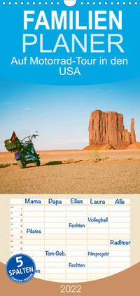 Familienplaner Auf Motorrad-Tour in den USA (Wandkalender 2022 , 21 cm x 45 cm, hoch)